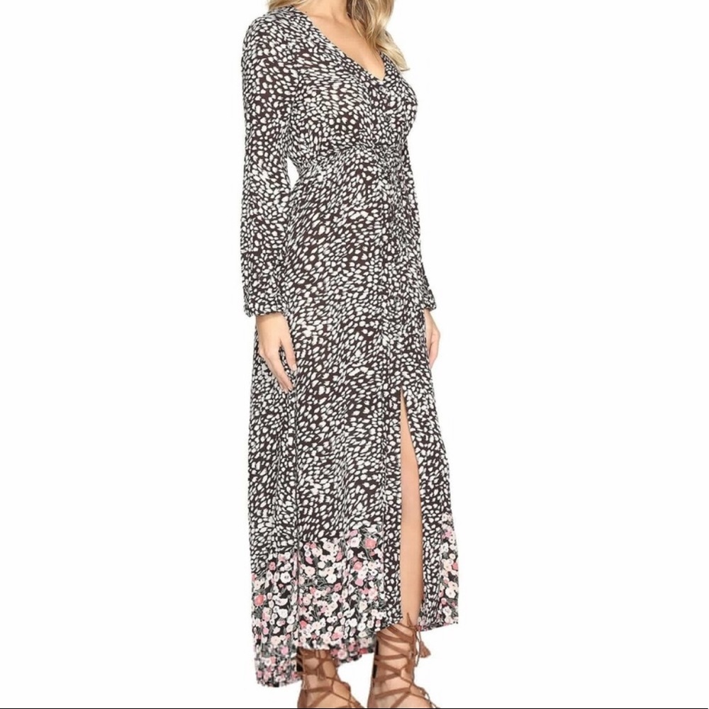 Billabong Allegra Kimono Button Down Maxi Dress M